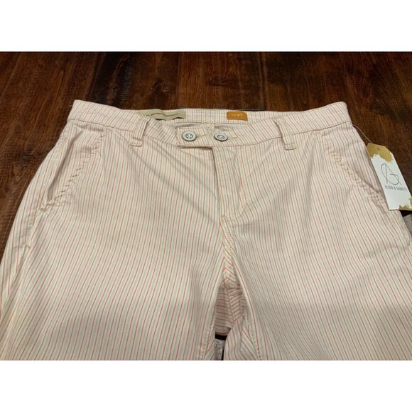 Pilcro and the Letterpress White, Pink, & Blue Striped Skinny Jeans, Size 27 - Picture 2 of 8